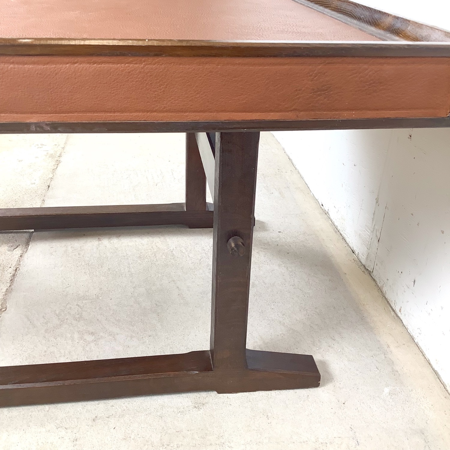Vintage Studio-Made Square End Table Trestle Base - image-14
