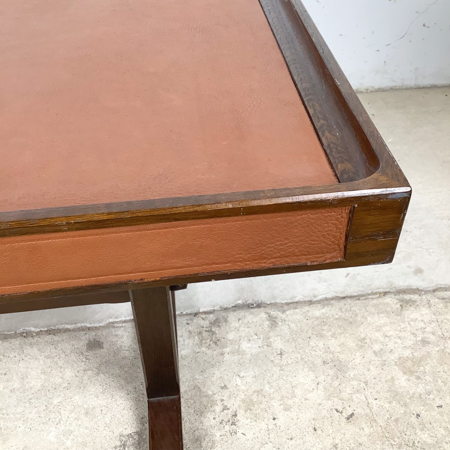 Vintage Studio-Made Square End Table Trestle Base - image-20