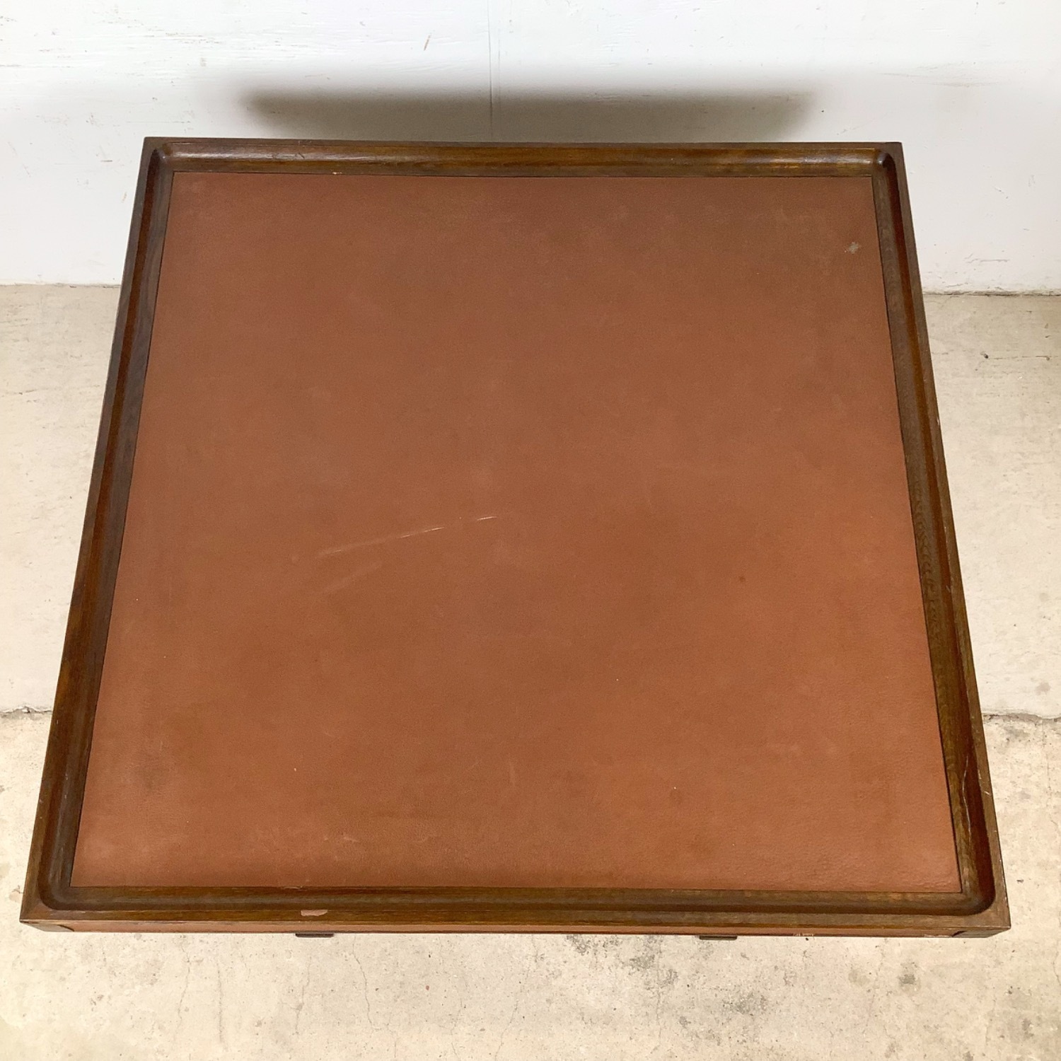 Vintage Studio-Made Square End Table Trestle Base - image-4