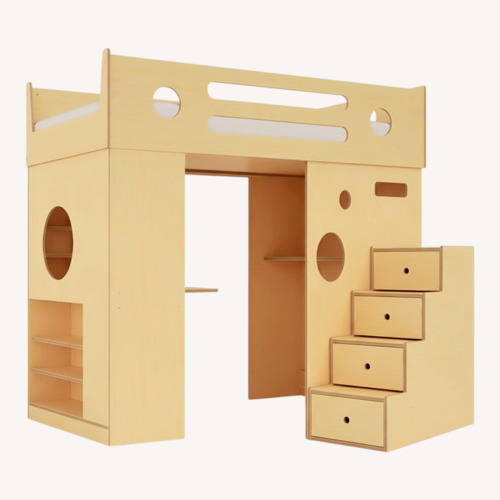 Used Casa Kids Dumbo Natural Wood Bunk Bed for sale on AptDeco