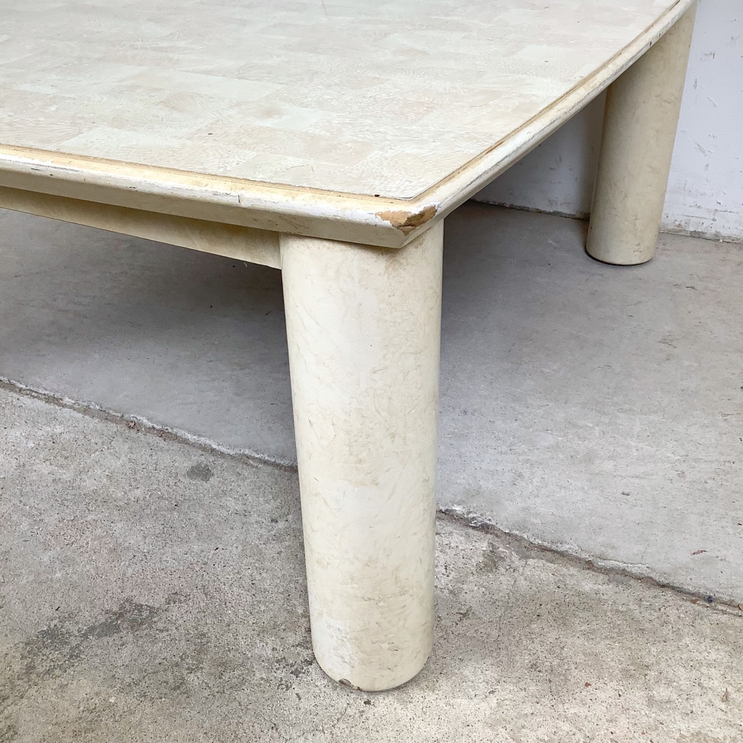 Lane Postmodern Coffee Table with Cylinder Legs - image-11