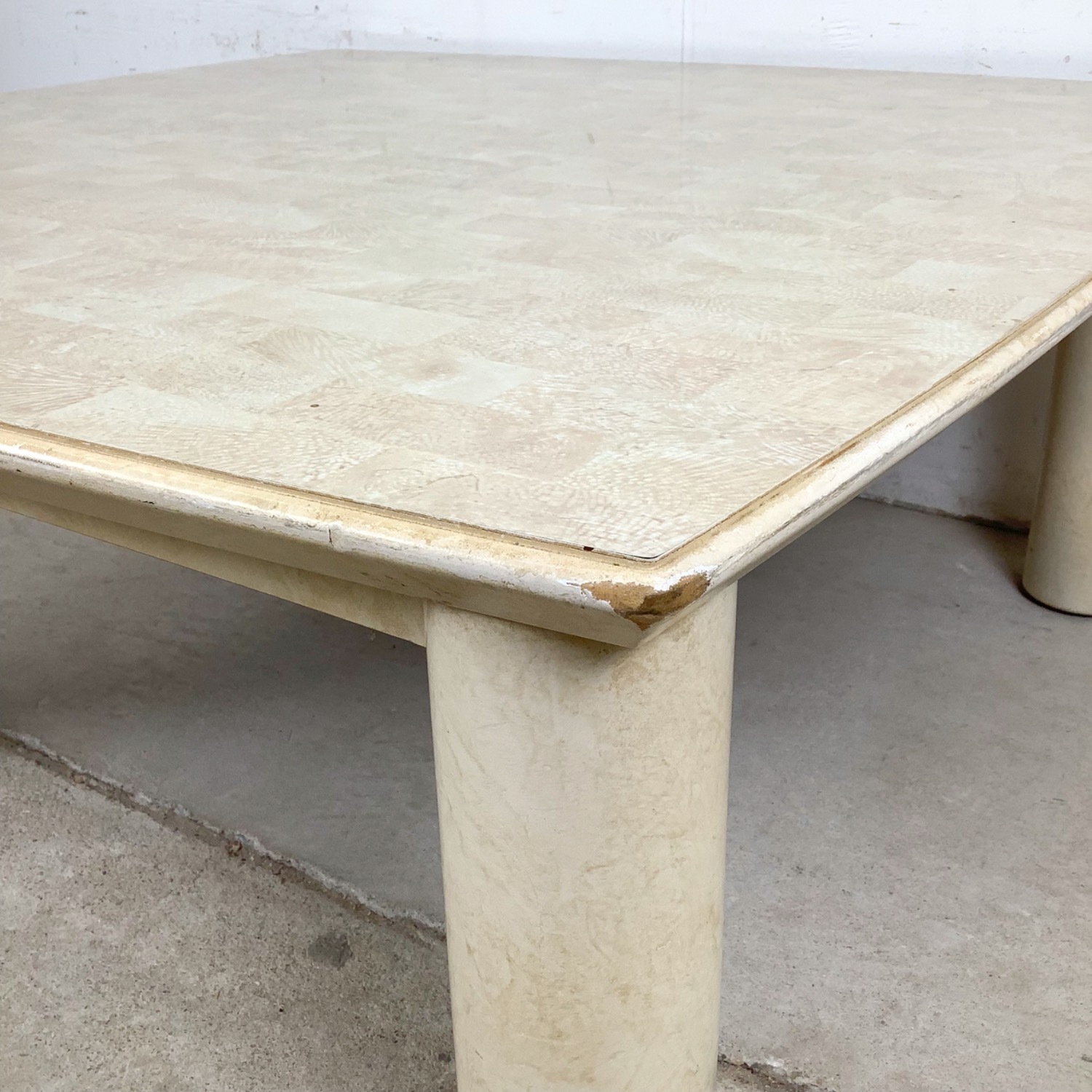Lane Postmodern Coffee Table with Cylinder Legs - image-6