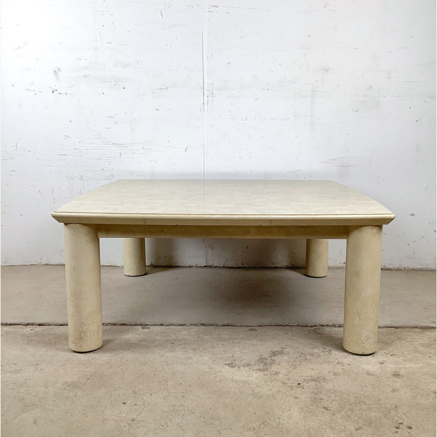 Lane Postmodern Coffee Table with Cylinder Legs - image-21
