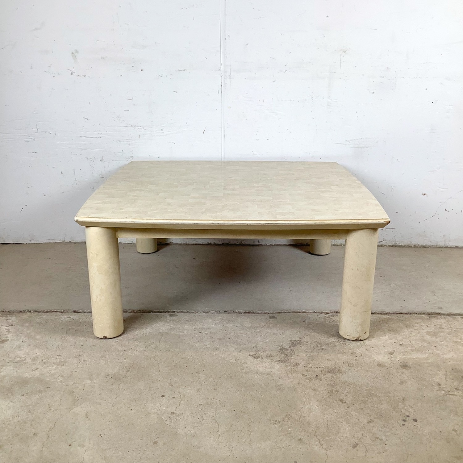 Lane Postmodern Coffee Table with Cylinder Legs - image-3