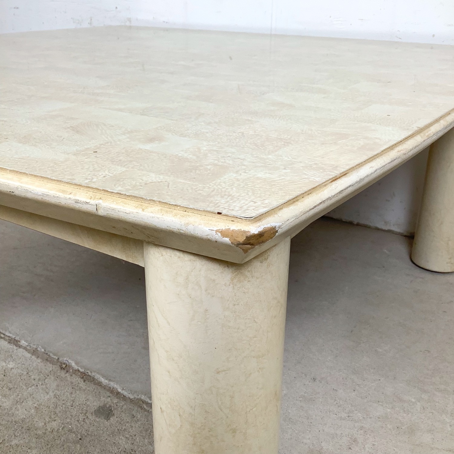 Lane Postmodern Coffee Table with Cylinder Legs - image-14