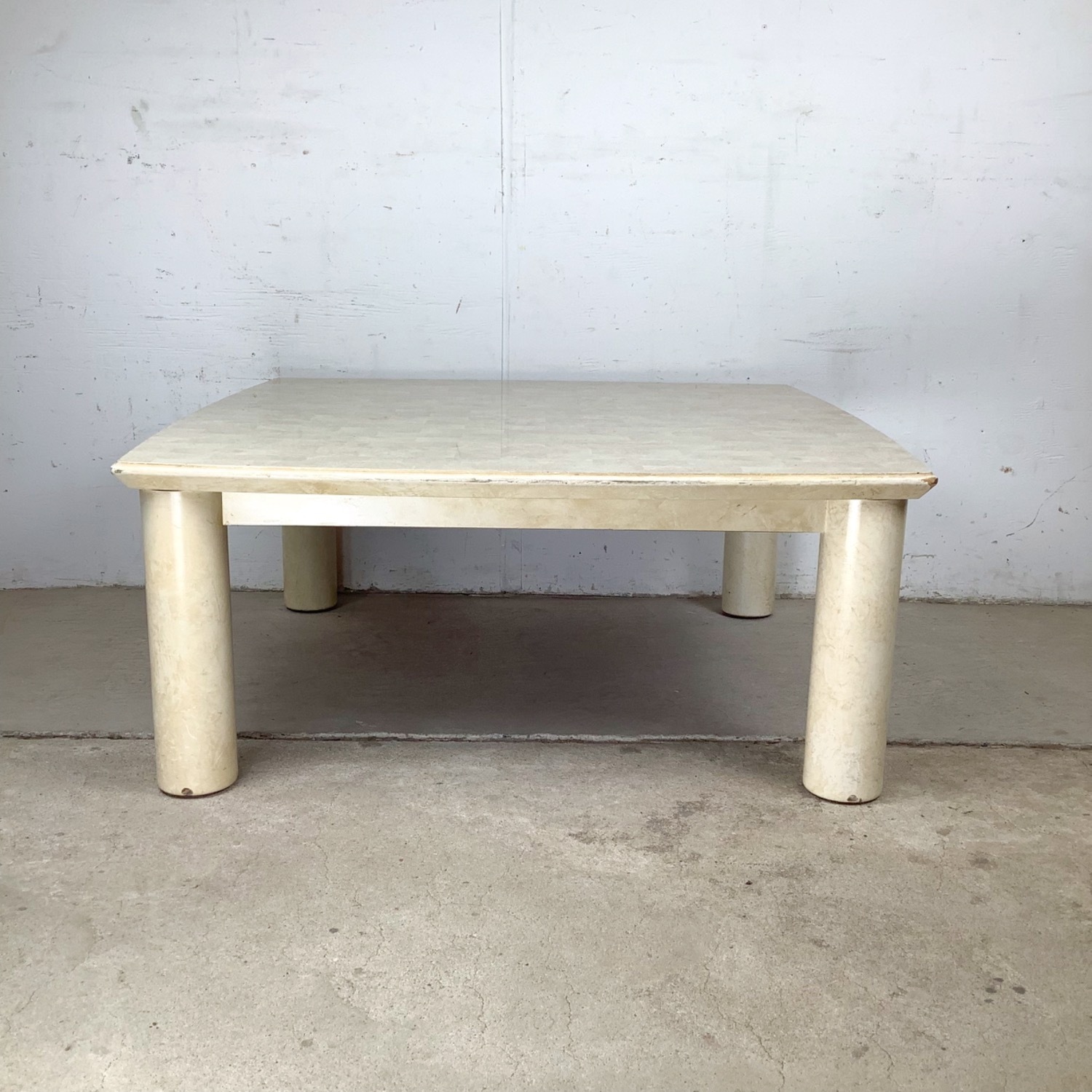 Lane Postmodern Coffee Table with Cylinder Legs - image-17