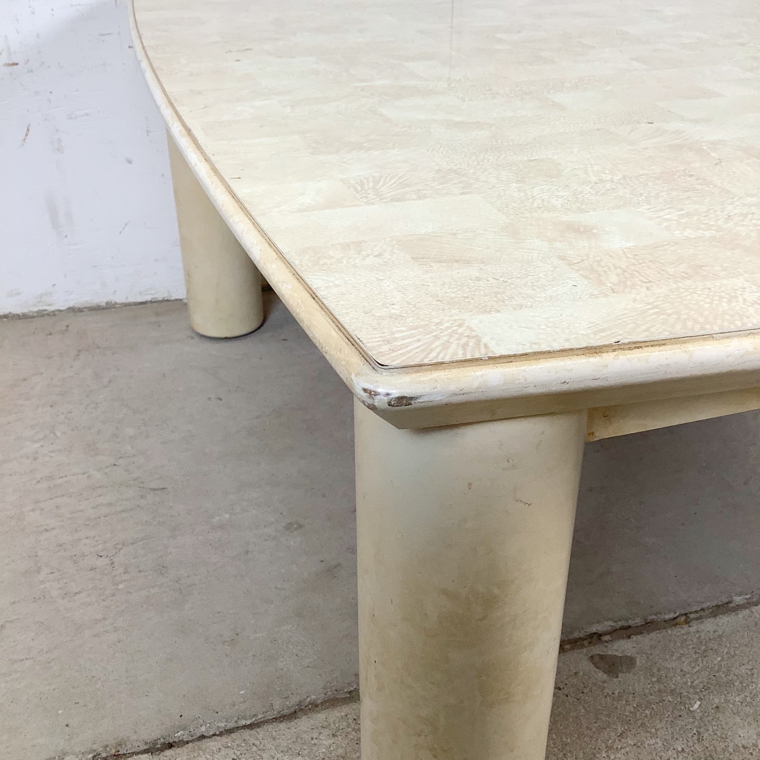 Lane Postmodern Coffee Table with Cylinder Legs - image-4