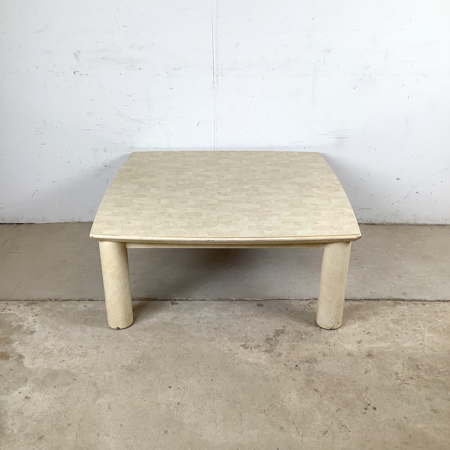 Lane Postmodern Coffee Table with Cylinder Legs - image-7