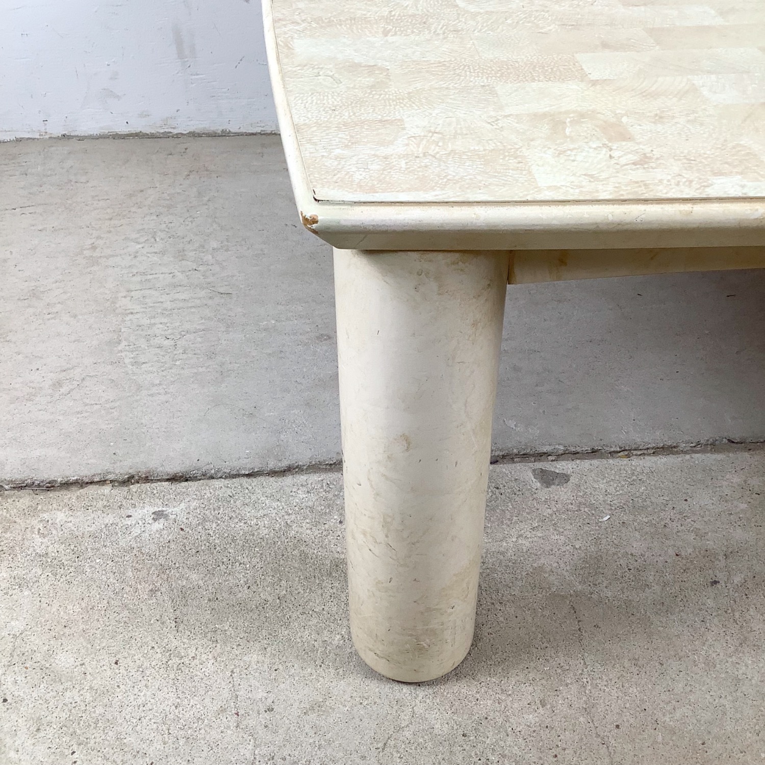 Lane Postmodern Coffee Table with Cylinder Legs - image-23