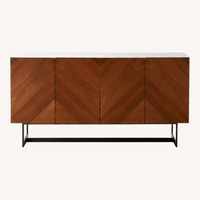 CB2 Dark Brown Marble Media Storage