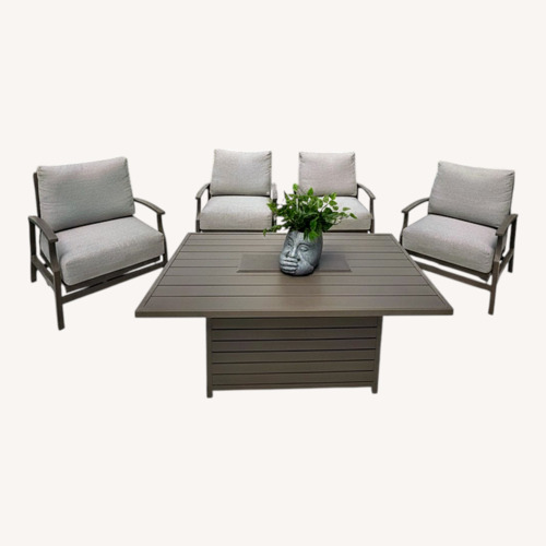 Used City Furniture Patio Set with Fire Table  for sale on AptDeco