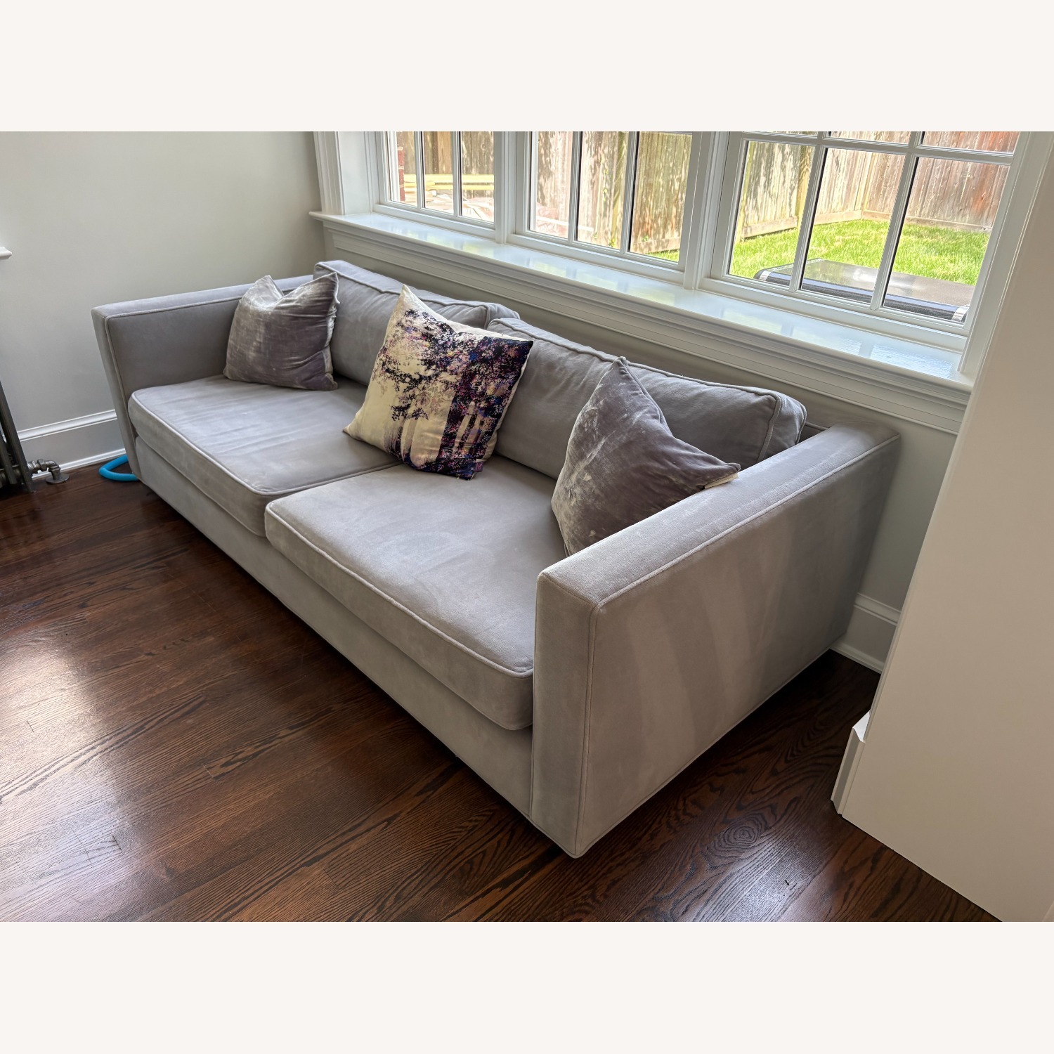 Restoration Hardware Luxe Sofa in Nickel Velvet - image-3