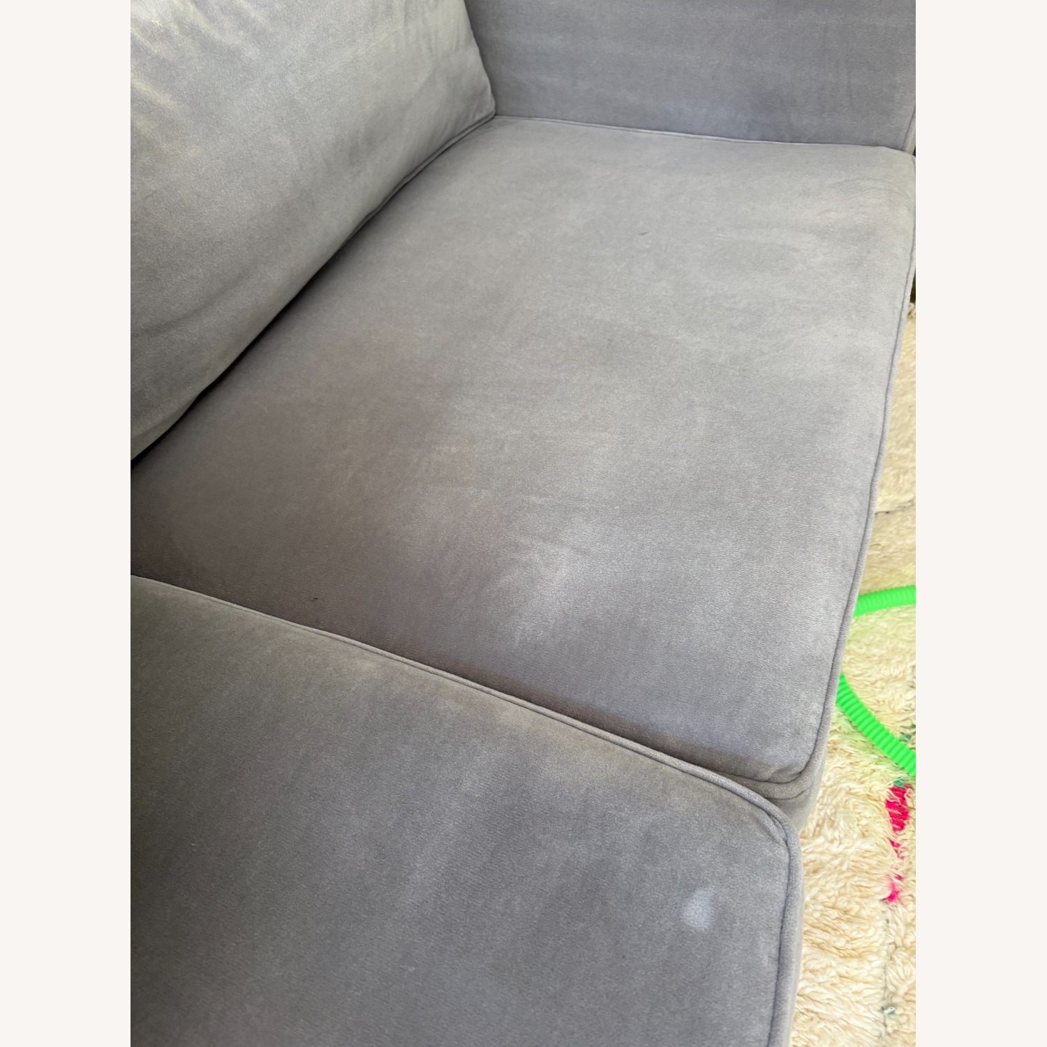 Restoration Hardware Luxe Sofa in Nickel Velvet - image-5