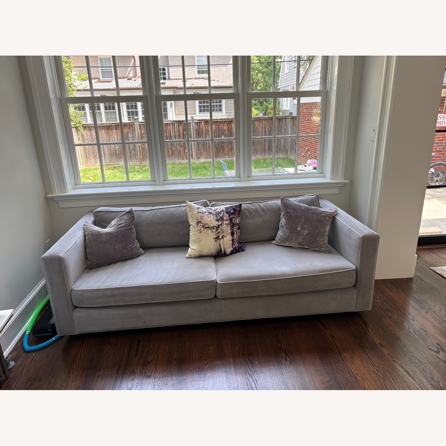 Restoration Hardware Luxe Sofa in Nickel Velvet - image-2
