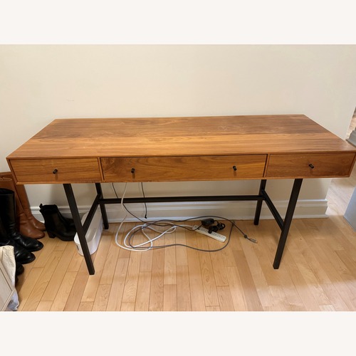 Used Room & Board Hudson Dark Brown Wood Desk for sale on AptDeco