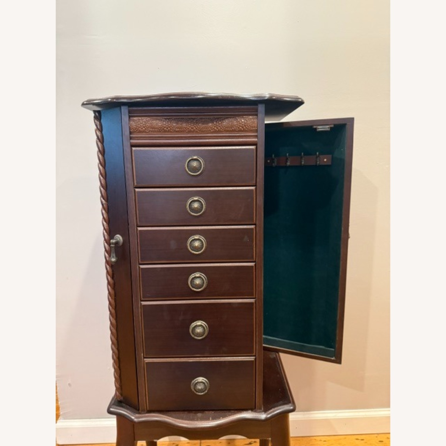 Dark Brown Wood Armoire - image-4