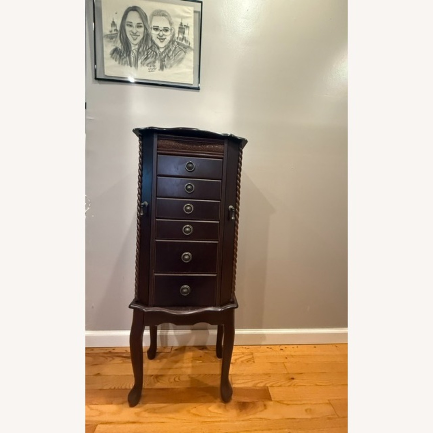 Dark Brown Wood Armoire - image-2