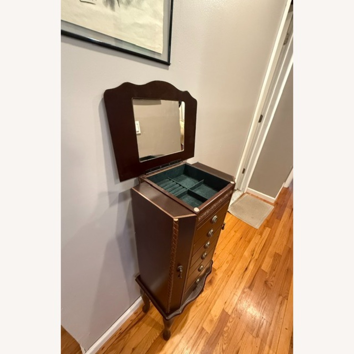 Dark Brown Wood Armoire - image-5