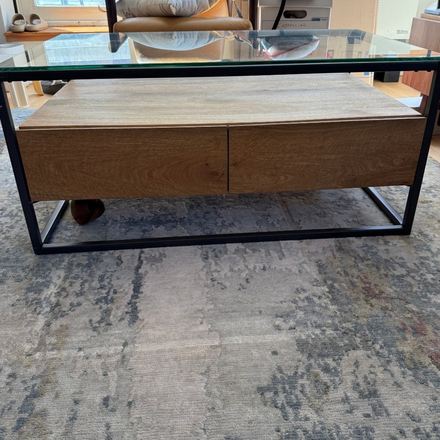 West Elm Box Frame Storage Coffee Table - image-4