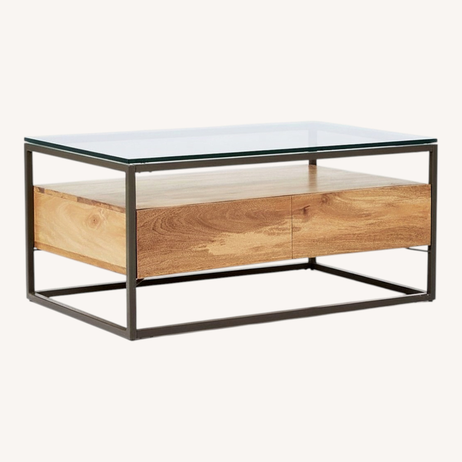 West Elm Box Frame Storage Coffee Table - image-0