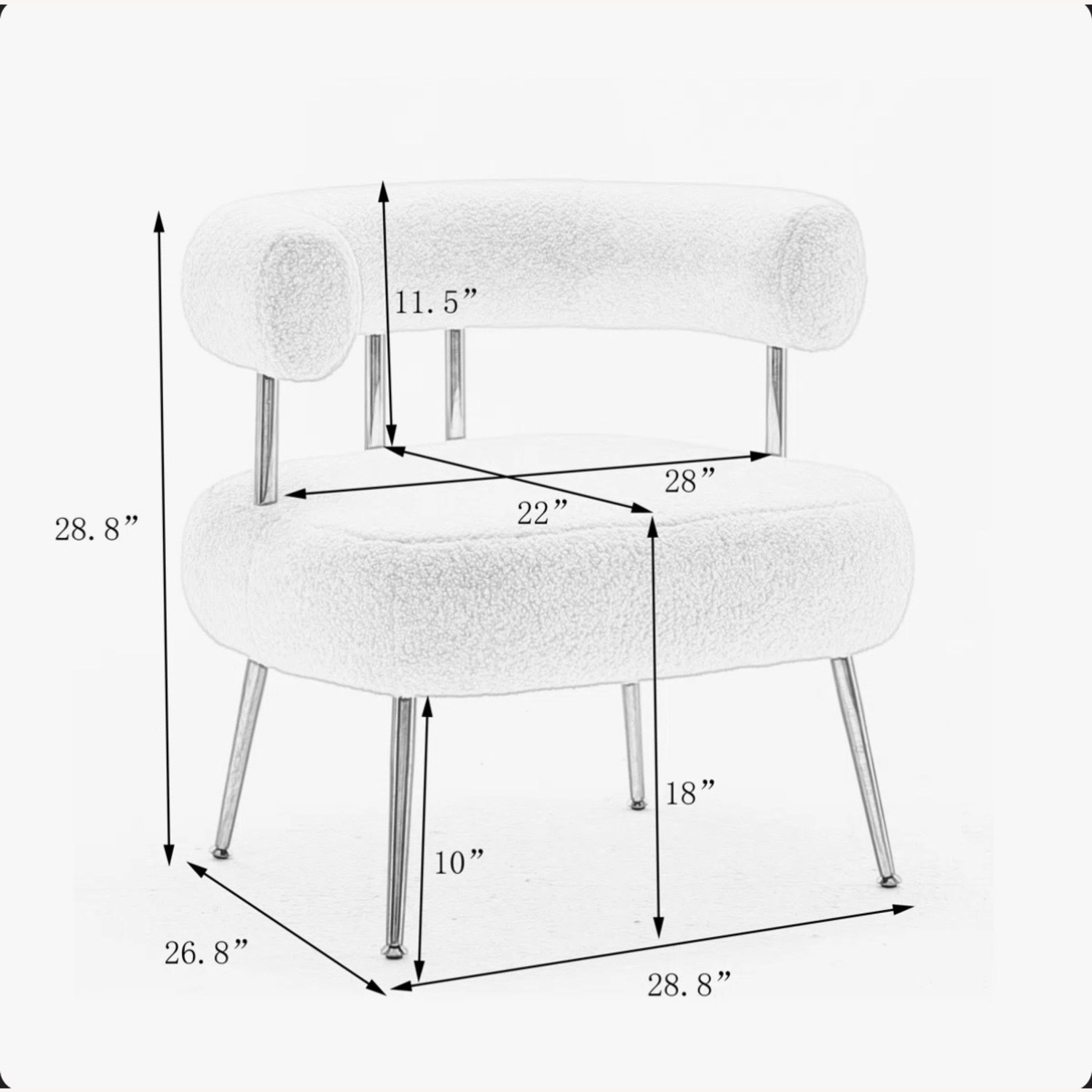 Green Boucle Accent Chair - image-6