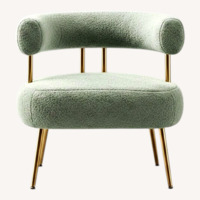 Green Boucle Accent Chair