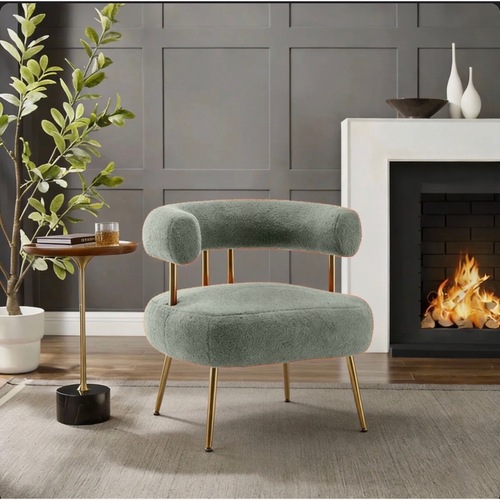 Used Green Boucle Accent Chair for sale on AptDeco