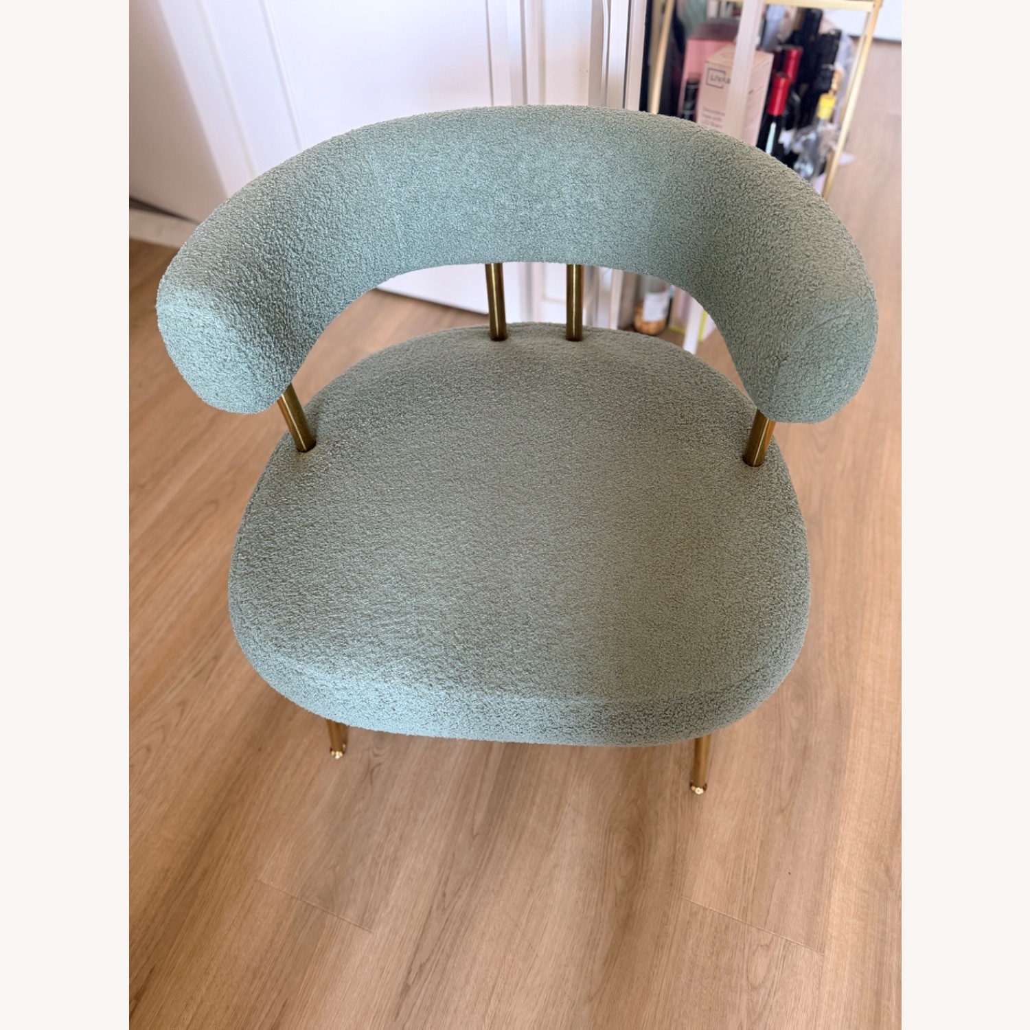Green Boucle Accent Chair - image-3