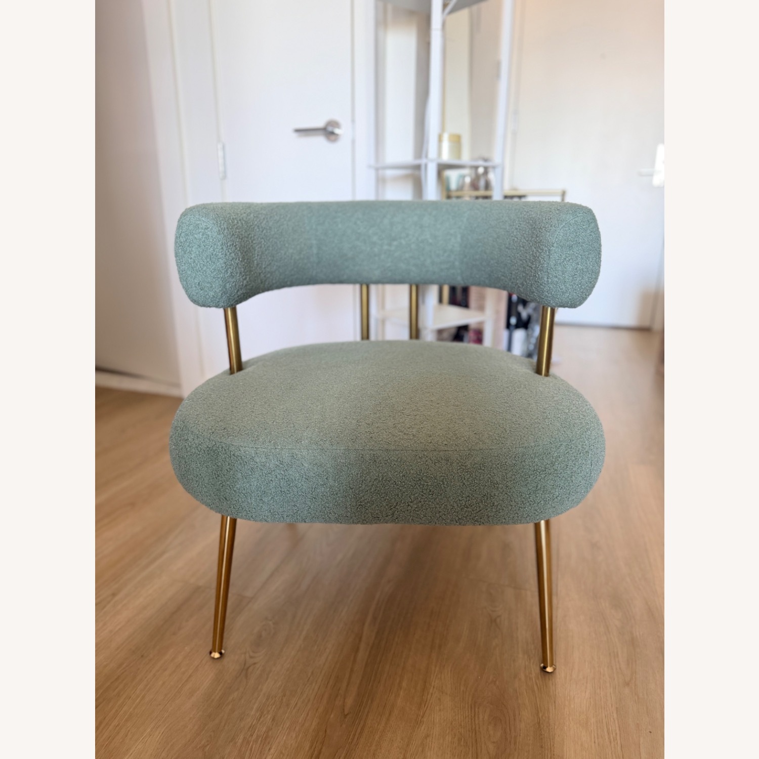 Green Boucle Accent Chair - image-2