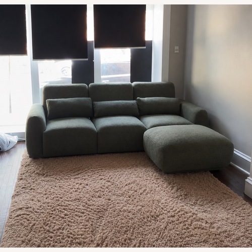 Used Latitude Run® Green Couch with Chaise for sale on AptDeco