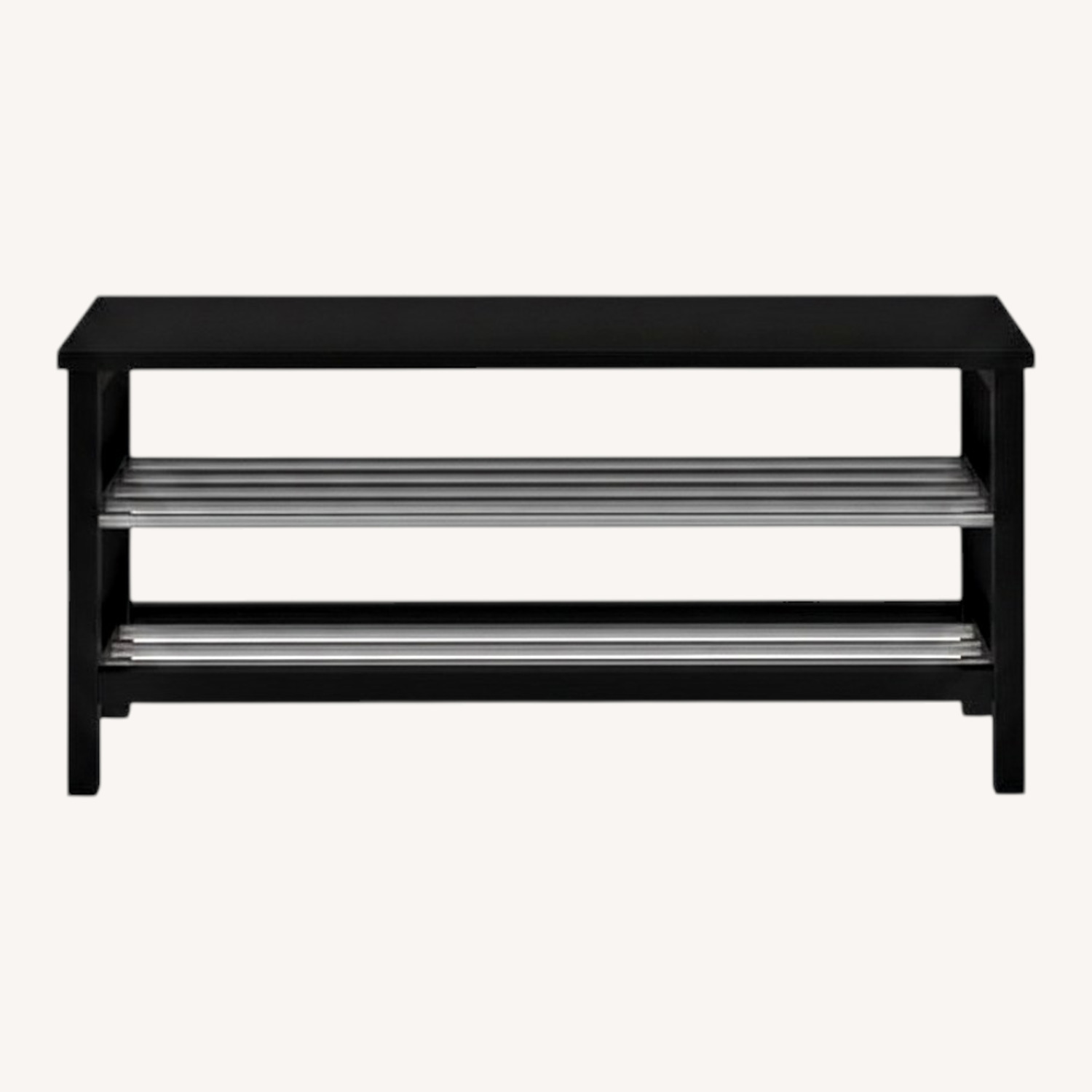 IKEA TJUSIG Black Wood Veneer Bench - image-0