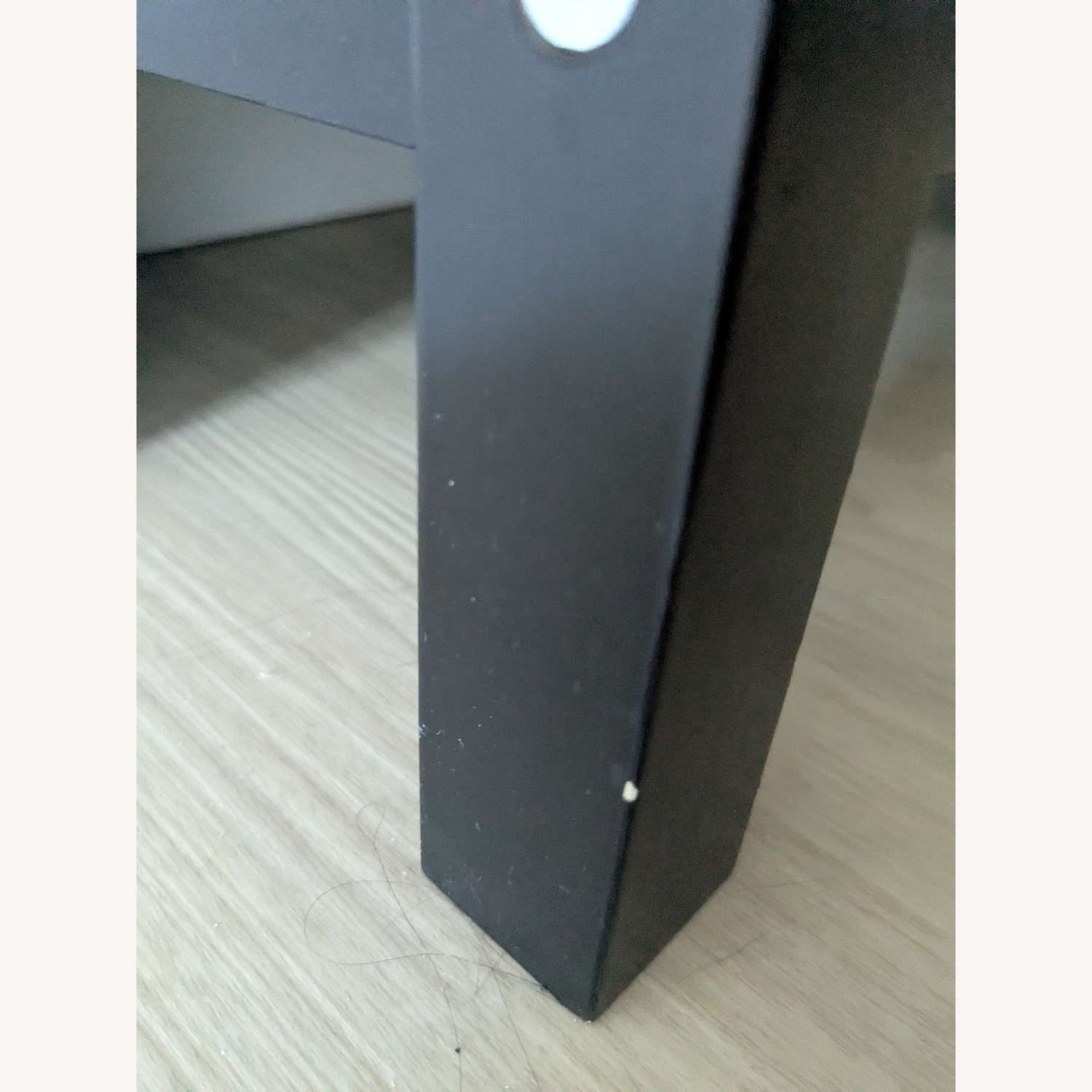 IKEA TJUSIG Black Wood Veneer Bench - image-4