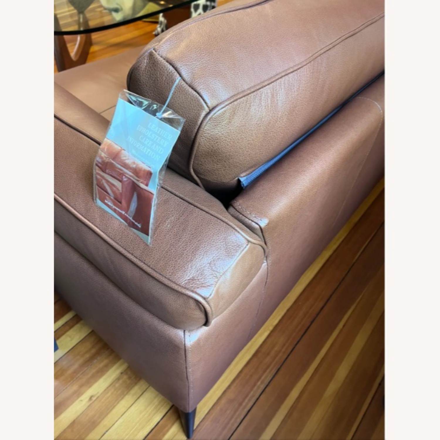 Dark Brown Leather 3+ Seater Sofa - image-5