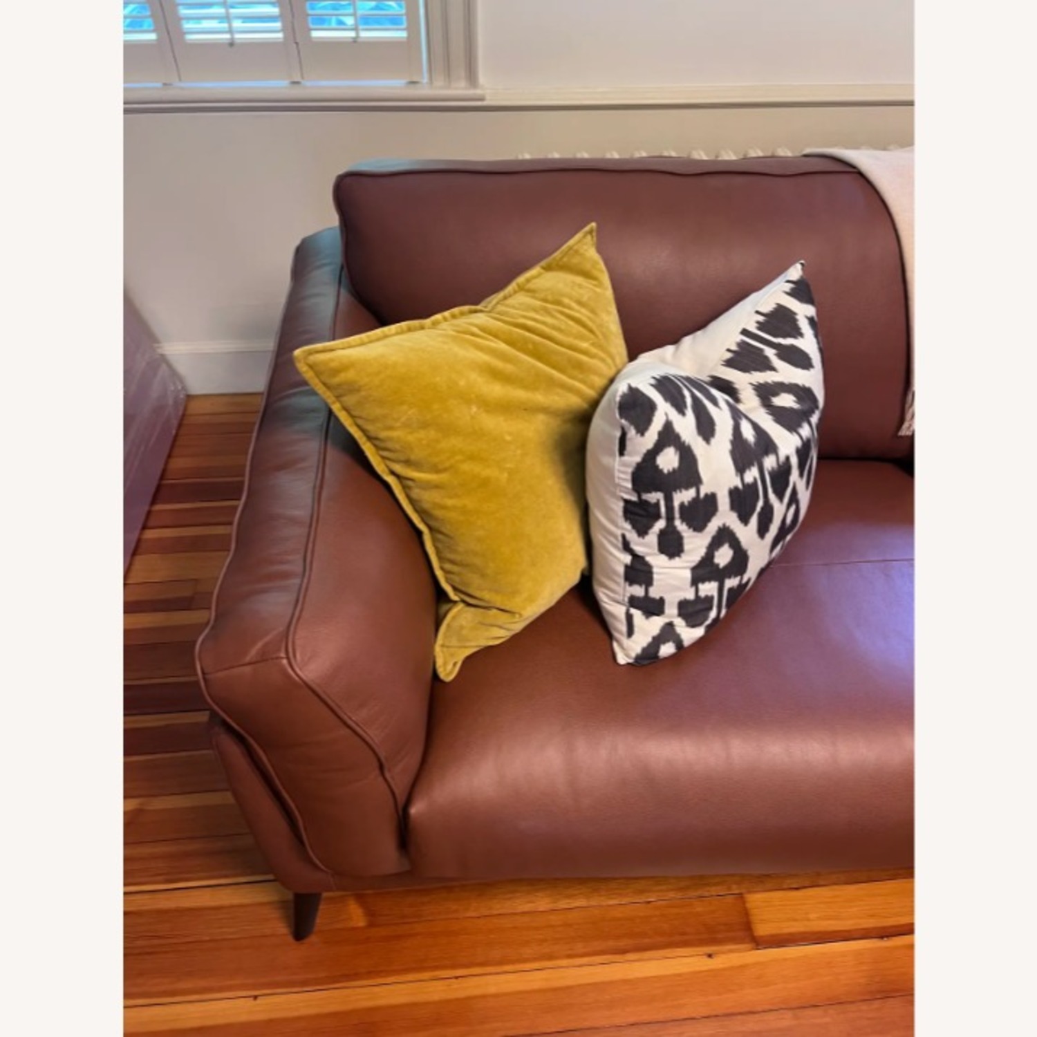 Dark Brown Leather 3+ Seater Sofa - image-2