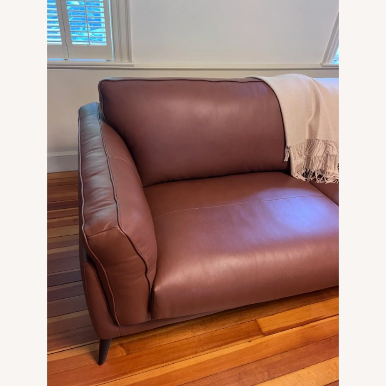 Dark Brown Leather 3+ Seater Sofa - image-4