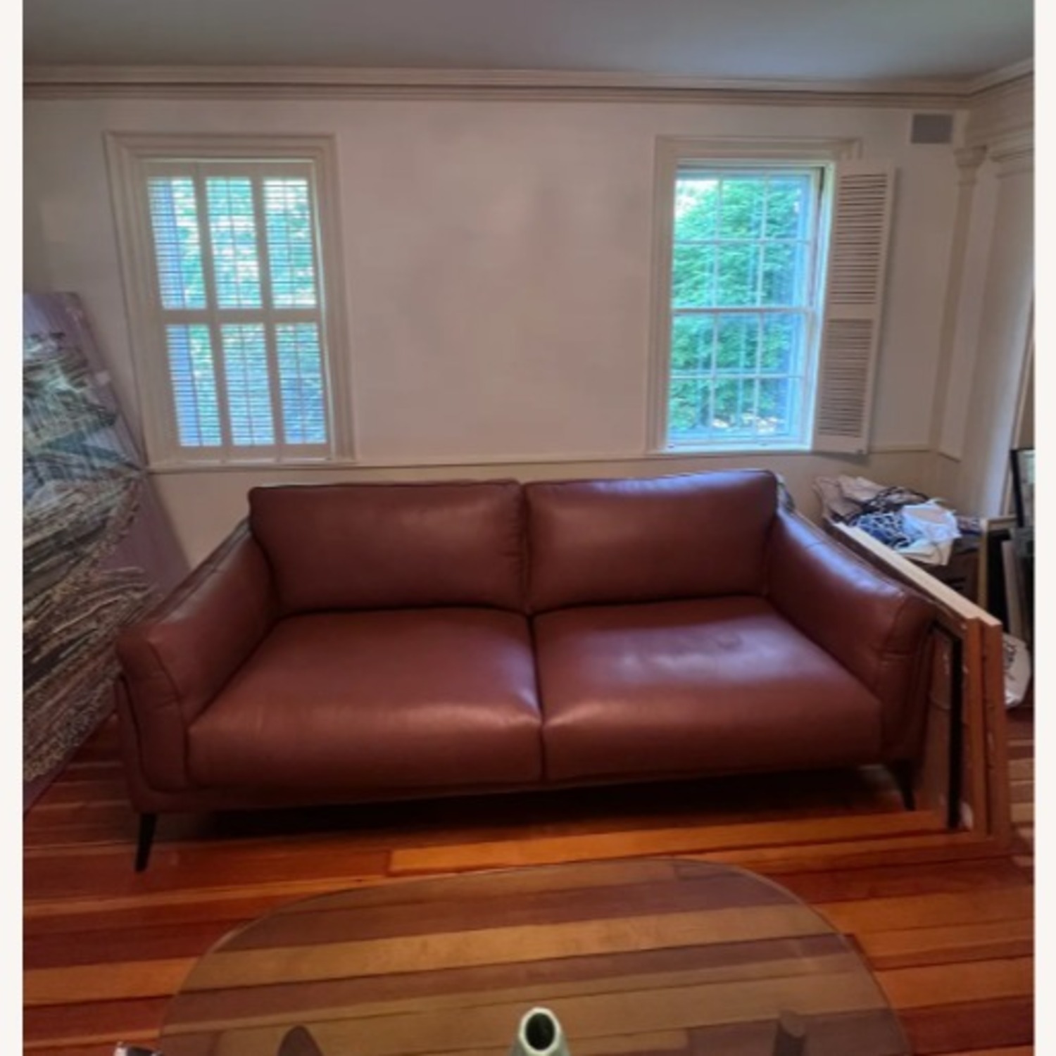 Dark Brown Leather 3+ Seater Sofa - image-8