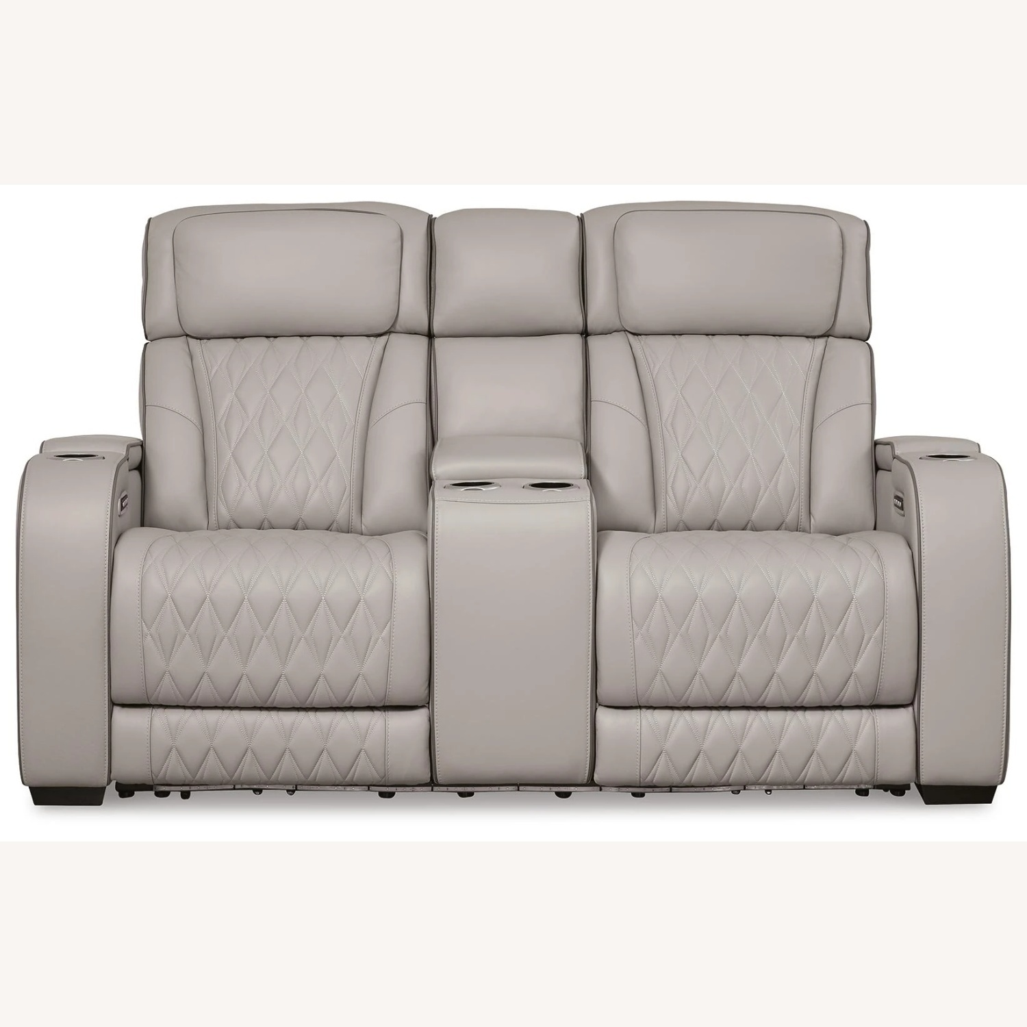 Boyington Signature Sleep Light Gray Leather Loveseat - image-4
