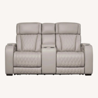 Boyington Signature Sleep Light Gray Leather Loveseat