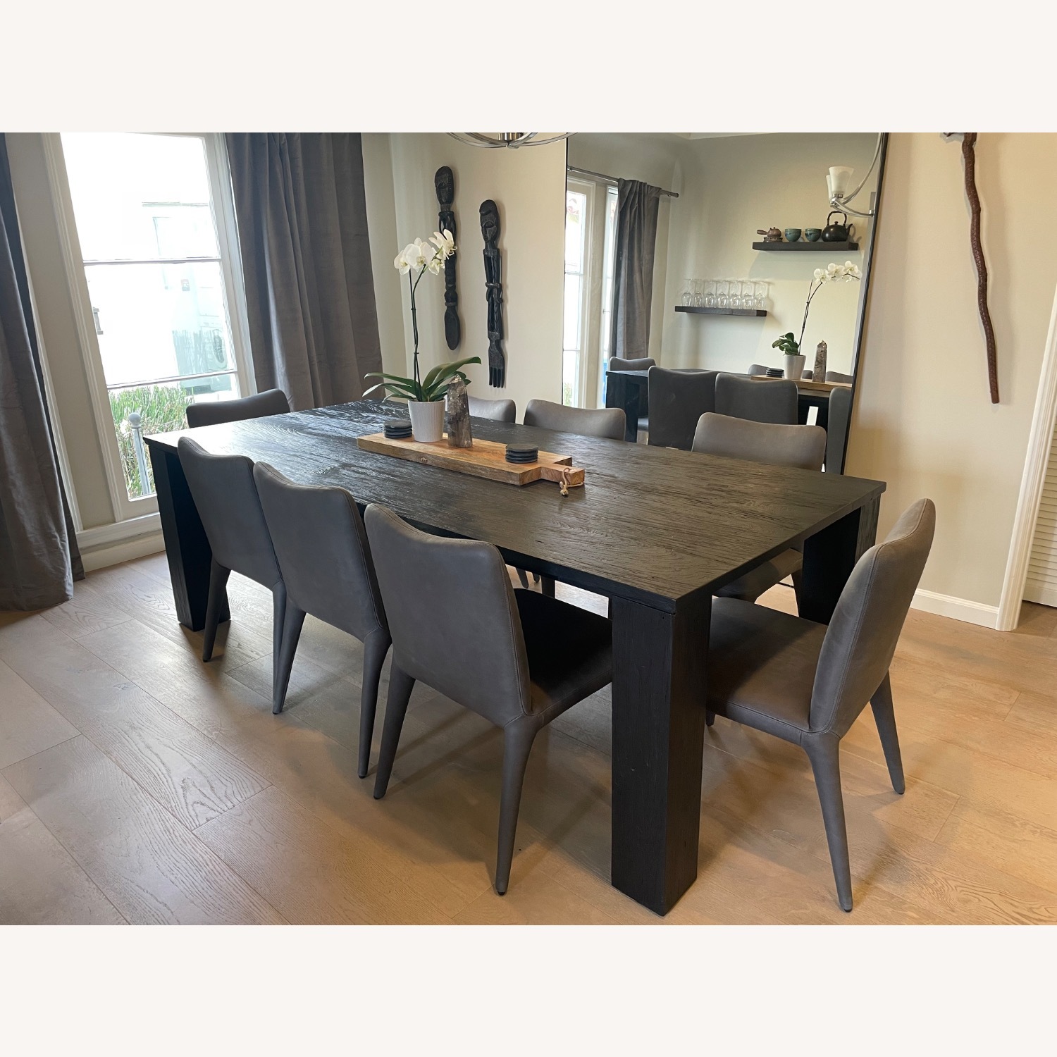Black Hardwood Dining Table - image-1
