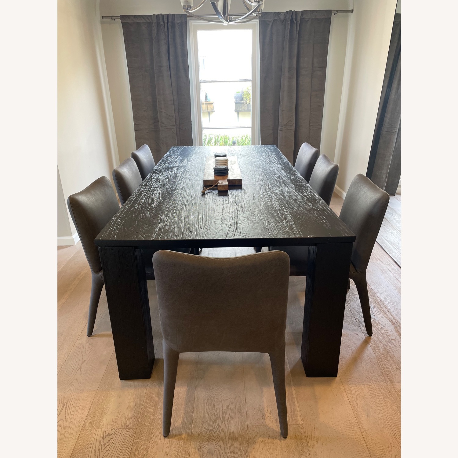 Black Hardwood Dining Table - image-2