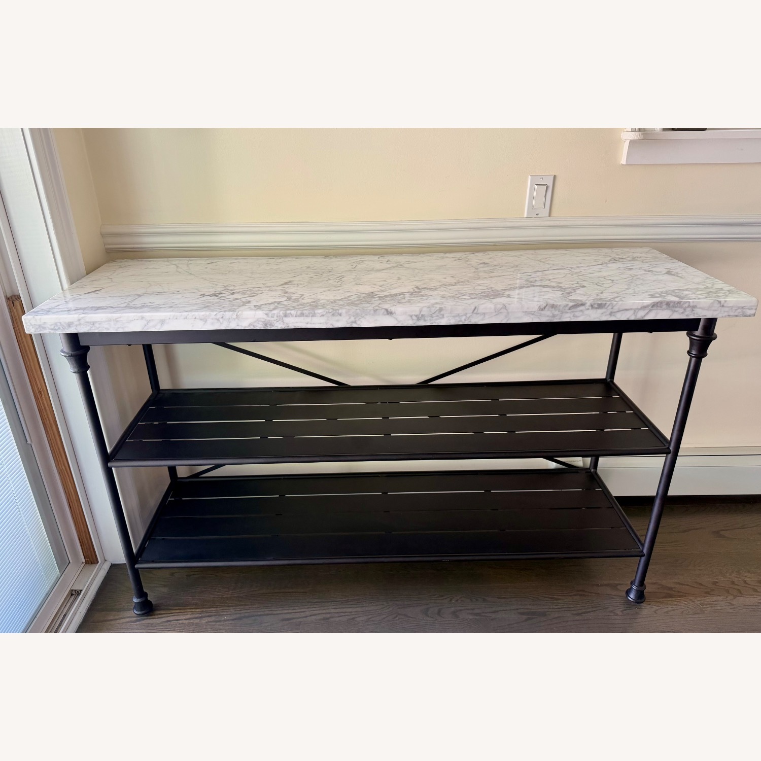 Crate & Barrel Marble French Bakers Rack - image-1