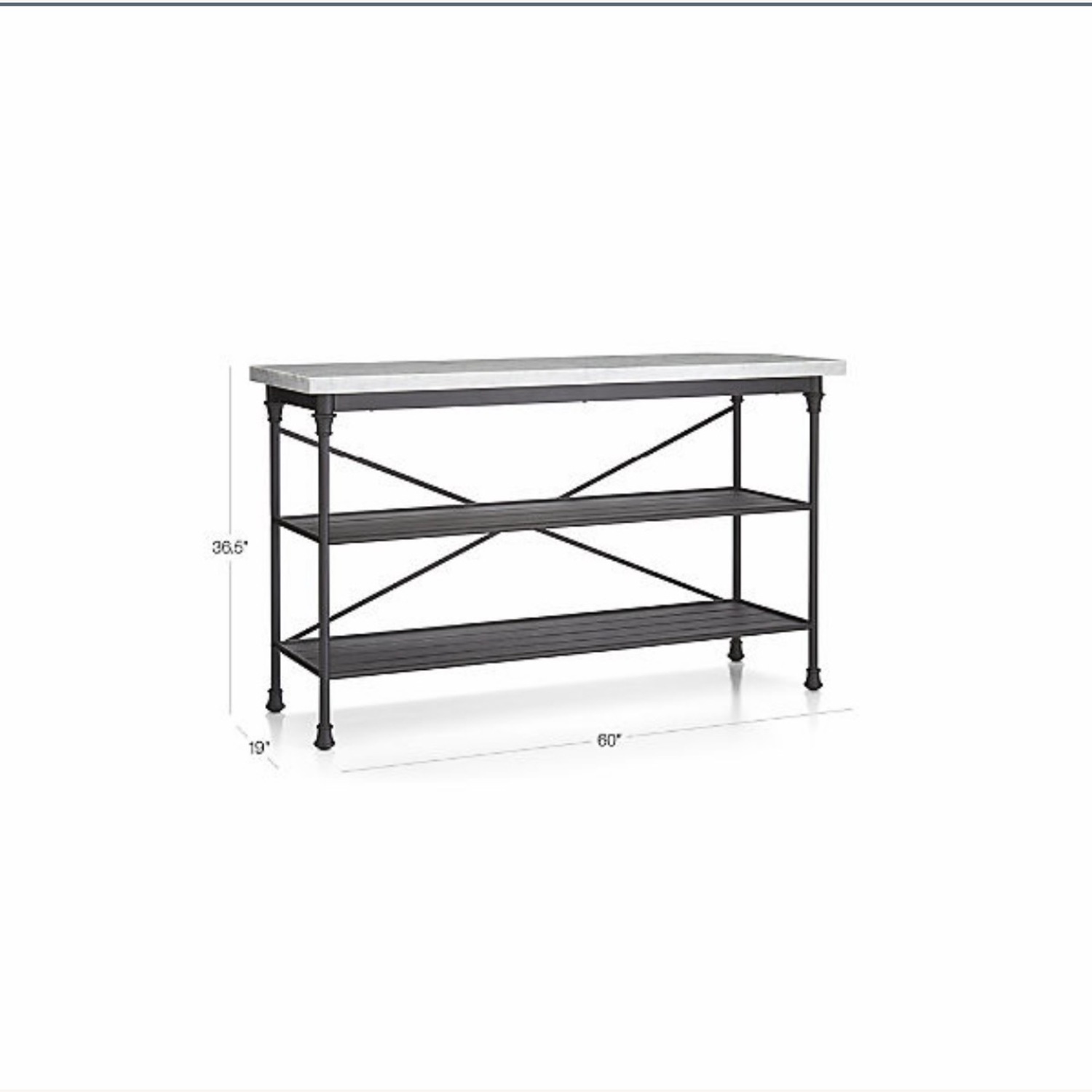Crate & Barrel Marble French Bakers Rack - image-5