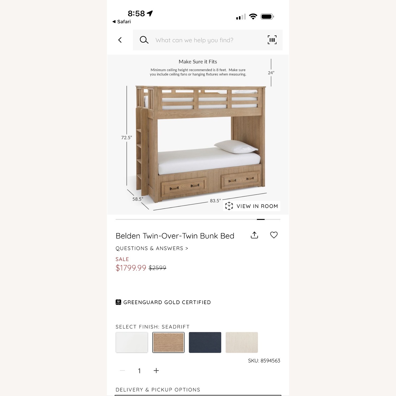 Pottery Barn Kids Belden Twin Over Twin Bunk Bed - image-4