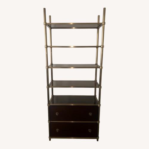 Used Baker Furniture Laura Kiran Gold Brass Bookcase for sale on AptDeco