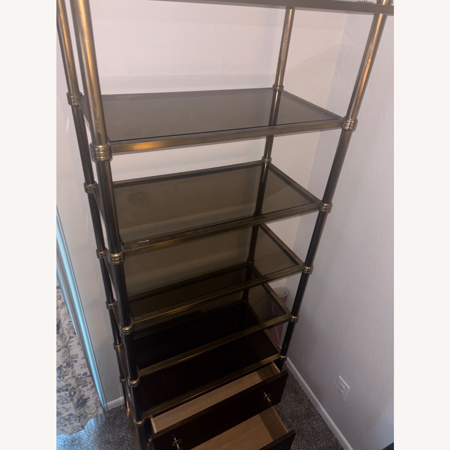 Baker Furniture Laura Kiran Gold Brass Bookcase - image-3