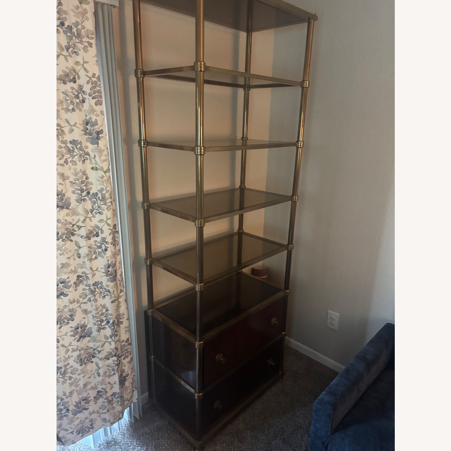 Baker Furniture Laura Kiran Gold Brass Bookcase - image-2