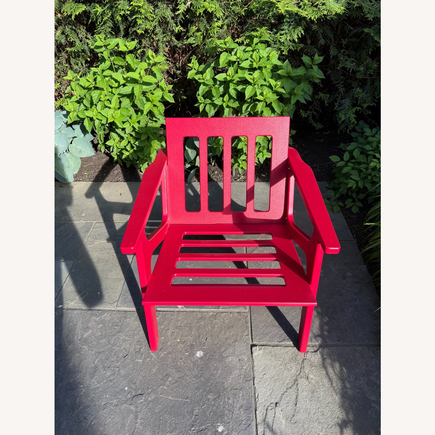 Room & Board Red Breeze Chair with Blue Cushions - image-3