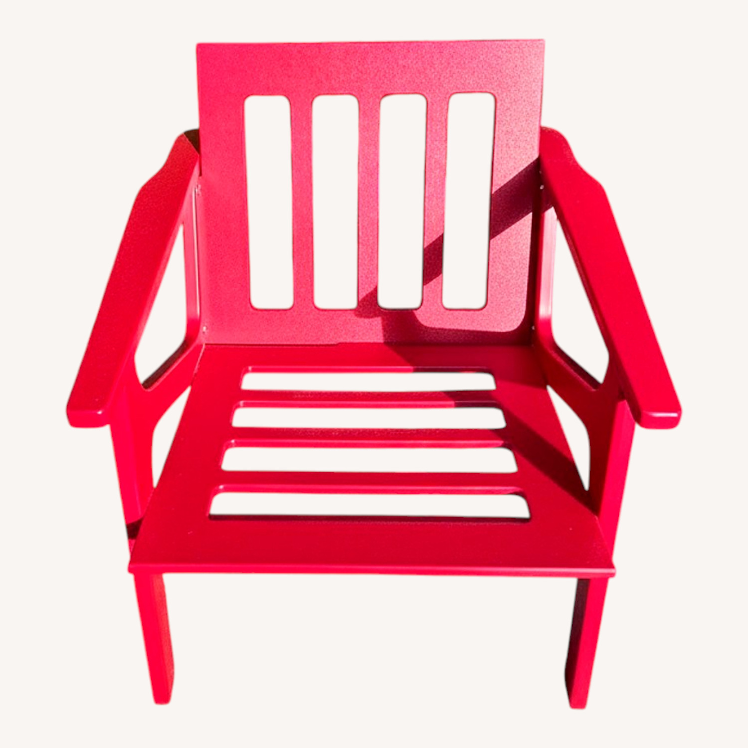 Room & Board Red Breeze Chair with Blue Cushions - image-0