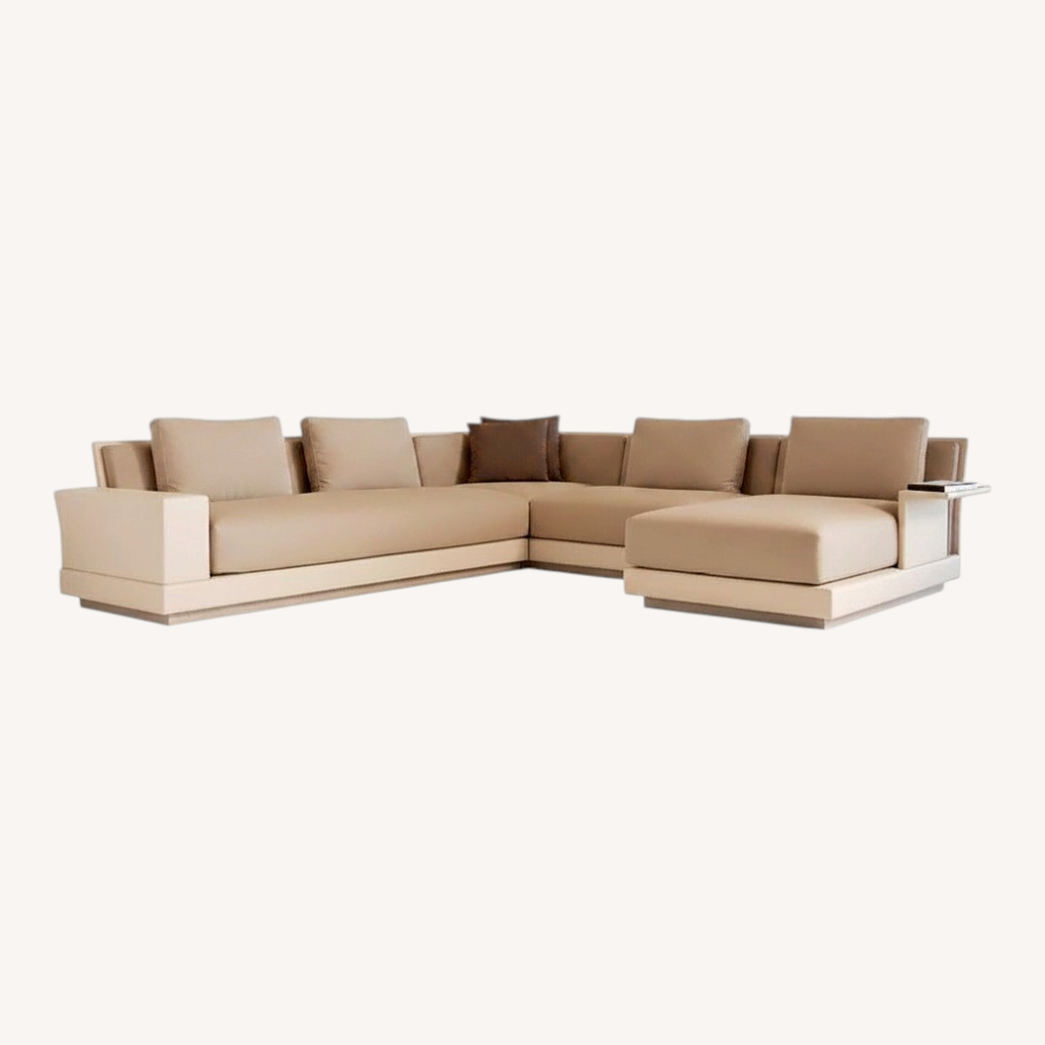 A. Rudin Light Gray Fabric 3+ Piece Sectional - image-0
