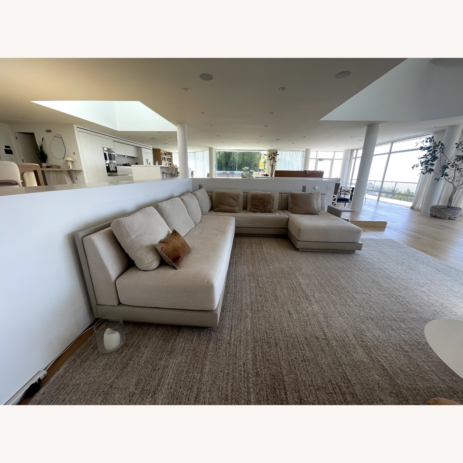 A. Rudin Light Gray Fabric 3+ Piece Sectional - image-2